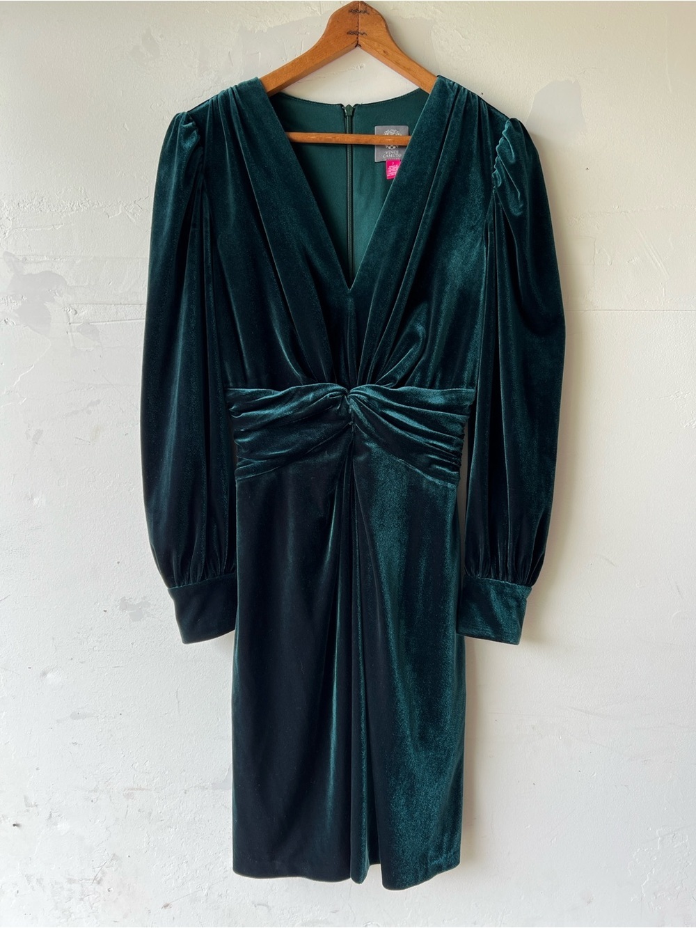 Vince Camuto Velvet Twist-Front Fit-and-Flare Dress
